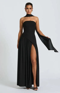 Elfriede | Brautmutterkleid ärmelloses A-Linien Maxi-Abendkleid mit Beinschlitz – 8