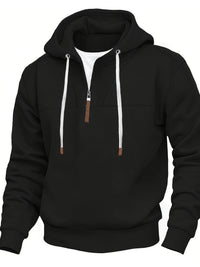Kolton – Kapuzen  Kapuzenpullover Mit Halbem Reißverschluss – Schwarz