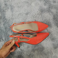 Heidi-Mode | Casual Sandalen Spitz Zehe Hohe Absätze – Orange