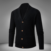Strick-Cardigan mit Relaxed Fit für Herren – Schwarz