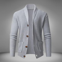 Strick-Cardigan mit Relaxed Fit für Herren – Grau