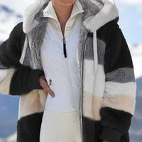 Petra™ | Winterjacke mit Kapuze – Schwarze Streifen