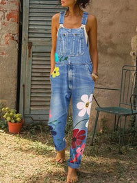 Celestia - Ärmelloser Denim-Jumpsuit – Hellblau