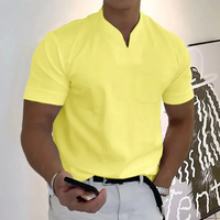 Bjarne | Herren T-Shirt Mit V-Ausschnitt Schlicht Freizeit – Gelb