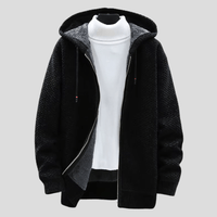 Flynn Strick Hoodie – Schwarz