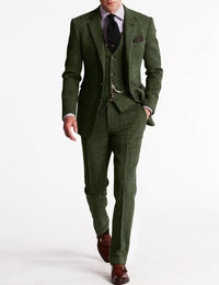 Herren-Anzug klassischer Stil | dreiteiliges Set – Grün