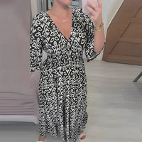 Frieda | Luftiges Sommerkleid mit V-Ausschnitt – Schwarz