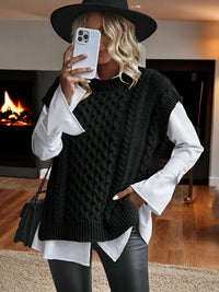 Vivien - Ärmelloses Stricktop – Schwarz