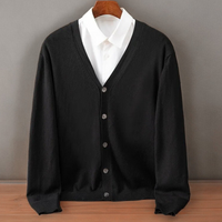 Santorini Cashmere Cardigan – Schwarz