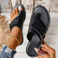 Sommerliche Sandalen für Damen - Orthopädische Zehentrenner für den Sommer – Schwarz