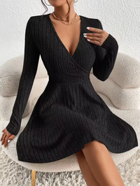 Zarelle | Langärmliges Kleid – Schwarz
