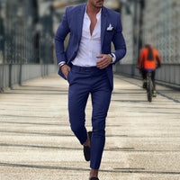 ROLF - SET BLAZER UND SCHMALE HOSE – Blau