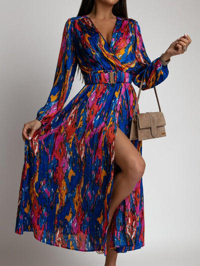 Verity - V-Ausschnitt langes Kleid