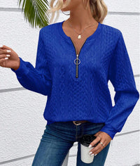 RIKE - STRICKPULLOVER MIT REISSVERSCHLUSS – Blau