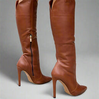 Katharina | Hochwertige Lederstiefel für Eleganz und Komfort – Braunes Leder