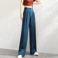 Brigid | Damen Weite Hose Hohe Taille – Blau