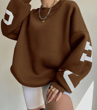 Olea - Gemütlicher Oversized Pullover – Braun