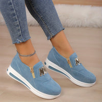 Ovelia - Slip-On-Plateau-Sneaker – Blau