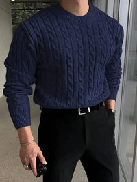 Mergim – Lässiger Strickpullover Mit Langen Ärmeln – Marine