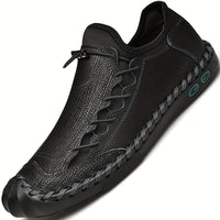 Razam – Lederturnschuh Mit Rutschfester Sohle – Schwarz