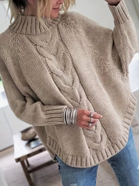 Zopfmuster-Pullover – Mühelose Wärme mit schicker Eleganz – Khaki
