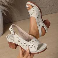 Corrina - Damen Keilsandalen mit Fussgewolbeunterstutzung – Weiß