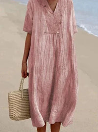 Sommerkleidchen aus Baumwolle und Leinen – rose