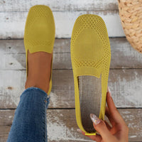 Damen-Sommer-Low-Top-Flachschuhe mit runder Zehenpartie – GELB