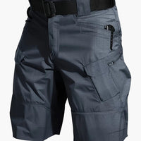 Herren-Funktionsshorts mit Taschen und Gürtel – Dunkelgrau