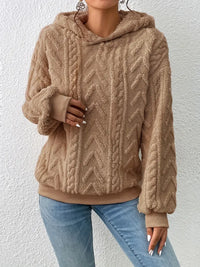 Irelissa | Kapuzenpullover mit Samt-Touch - Weiches strukturiertes Plüsch-Sweatshirt für lässige Tage – Dunkelbraun