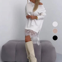 Johanna | Modernes Midirock-Design Damen mit Schlitz – Weiß