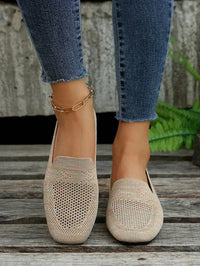 Damen-Sommer-Low-Top-Flachschuhe mit runder Zehenpartie – Beige