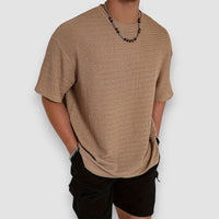 Milan | Textured T-shirt – Braun