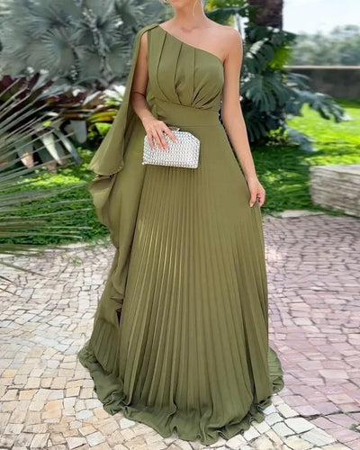 Araluen | Ein-Schulter Faltenkleid