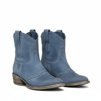 Sadie | Gepolstert Runde Spitze Cowboy-Stiefeletten – Blau