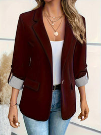 Galiah - Eleganter Zweireiher Blazer Mit Reverskragen – Purpurrot