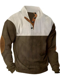 Manfred | Stylischer Color-Block Pullover – Dunkelbraun