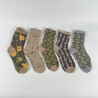 Olivia | Vintage Socken – Geprägt - 5 Paar