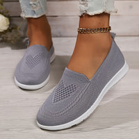 Heidi-Mode | Einfarbige Gestrickte Sneaker Für Damen – Grau