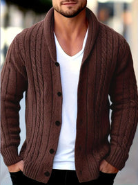 Hatem - Lässiger Strickcardigan Mit Langen Ärmeln – Braun