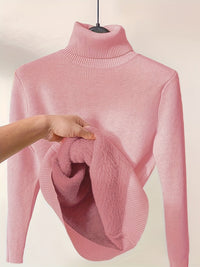 Stilvolle Damen Rollkragenpullover – Rosa