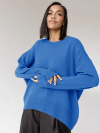 Kolana | Warmer, bequemer Pullover in Übergröße – Blau