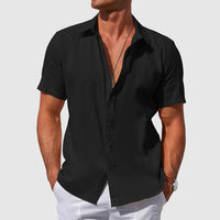 Caius | Herren Kurzarmhemd Regular Fit Freizeithemd – Schwarz