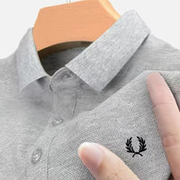 Calvin | Herren dehnbares elegantes Poloshirt – Hellgrau