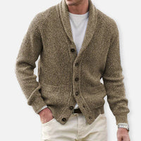 HUBERT - HANDGESTRICKTE STRICKJACKE – Khaki
