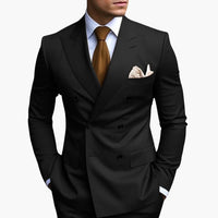 Casper | Herren Zweireiher Business Anzug – Schwarz