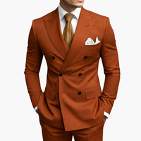 Casper | Herren Zweireiher Business Anzug – Orange