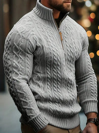 Rabada – Strickpullover Mit Halbem Reißverschluss Und Stehkragen – Grau