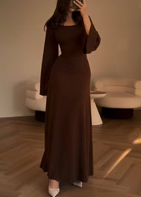 Amber - Anmutiges und stilvolles Maxikleid – Braun