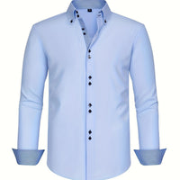 ALBERTO | ELEGANTE LEICHTE HEMD MIT KONTRASTDETAILS – Hellblau